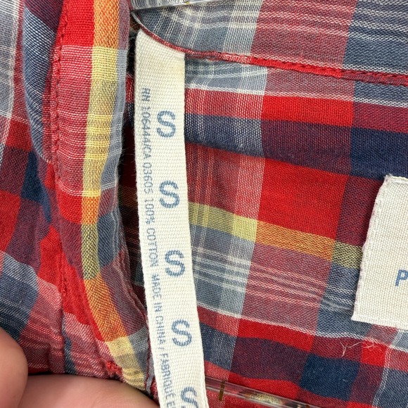 Paper Boy Shirts Womens Red Plaid Long‎ Sleeve Button Up Shirt Size S - Picture 5 of 13